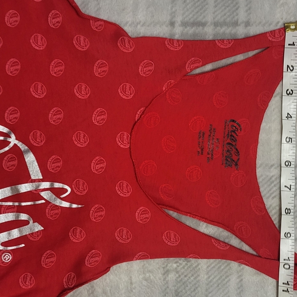 Coca-Cola Red With Silver Foil Logo Tank Med 7-9 - Picture 7 of 10